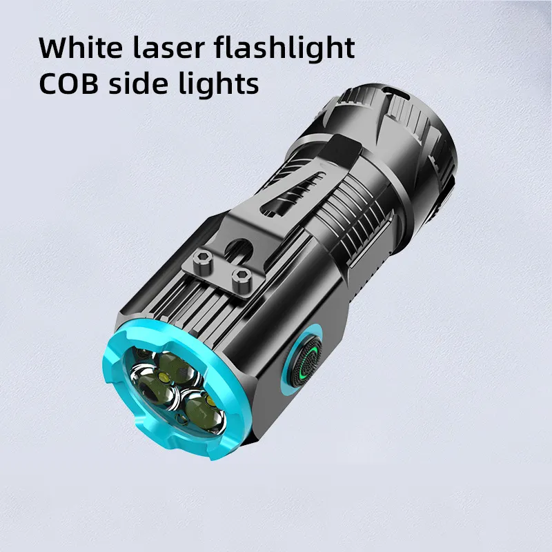 Aluminum alloy magnetic cap clip small steel gun multifunctional type-C portable flashlight