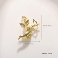 Pendentif Ange Punk Plaqué Or Cuivre 18K Anti-décoloration avec Ailes de Cupidon pour Bijoux DIY Bracelet Boucles d'oreilles Collier Zircon