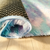 Tapis de salon de luxe moelleux, tapis shaggy tie-dye