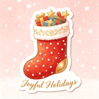 Hojas de Pegatinas Personalizadas con Dibujos Animados Navideños, Duraderas, Ecológicas, Resistentes a los Arañazos, Adhesivo Permanente para Manualidades Infantiles y Decoración
