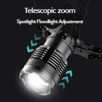 Lampe frontale portable rechargeable T239 1000 lumens, étanche, avec fonction stroboscopique, capteur de mouvement et zoom LED, idéale pour les pannes de courant, la randonnée et la sécurité