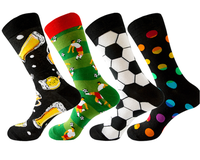 Chaussettes décontractées en coton pour hommes personnalisées en gros Chaussettes tendance à pois en jacquard pour le football