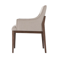 Chaise de salle à manger en bois massif avec pieds en bois, design populaire, tissu d'ameublement de luxe en gros, pour café et restaurant