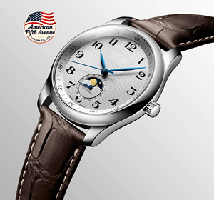 Montre élégante et luxueuse à double cadran avec phase lunaire, bracelet en cuir véritable, boîtier en acier inoxydable, mouvement mécanique - Product Image 5