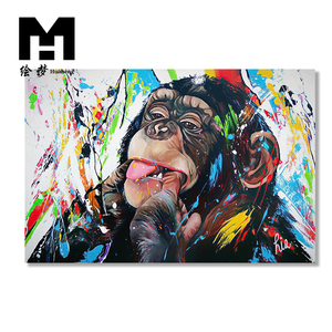 Usine décor à la maison mur photos abstraite toile affiche impression mur <span class=keywords><strong>Art</strong></span> singe et éléphant <span class=keywords><strong>Pop</strong></span> Animal affiche <span class=keywords><strong>peinture</strong></span> à l'huile - Product Image 1