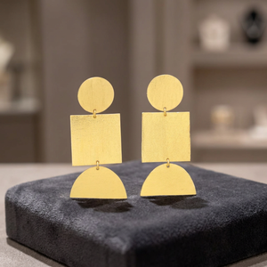 Pendientes Largos con Borlas y Baño de Oro, Diseño Arquitectónico, Aleación de Metal Precioso, Joyería Clásica de Compromiso para Mujer - Product Image 2