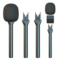 Kit de support de microphone sans fil professionnel pour l'enregistrement vidéo, avec poignée en mousse et tige métallique OEM d'usine pour microphone cravate