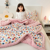 Nouvelle couverture chaude d'hiver pour enfants écologique Super confortable coton épais brodé motif de dessin animé respirant pour les siestes