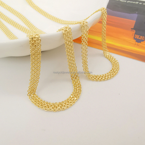 Collar de cadena grueso grande de moda genuino 18K oro sólido AU750 collar de oro amarillo regalo de lujo diseño Simple al por mayor - Product Image 2