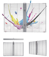 Écran mené flexible transparent de film de fenêtre en verre de signe de rideau d'intérieur P3.9-7.8 mince superbe pour la publicité de magasin