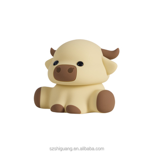 Nhà Máy Dễ Thương Bò Ngủ Điều Khiển Phim Hoạt Hình USB Highland Gia Súc Silicone Đèn Có Thể Sạc Lại Cảm Ứng Ánh Sáng Silicone Ánh Sáng Ban Đêm - Product Image 6