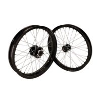 Set Roda Motor Prowel Black Aluminium Alloy 19/16 Inch Spoked, Velg Pengganti untuk Perbaikan Off-road
