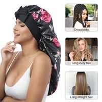 Bonet Kepang QINGYAN dari Satin Panjang untuk Wanita, Dapat Disesuaikan, dengan Pilihan Warna Kustom untuk Penggunaan Sehari-hari dan Saat Tidur