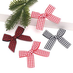 Mini nœud papillon en ruban à carreaux de 1,5 cm, accessoire de vêtement fait main, ornement DIY pour carte de vœux de Noël, enveloppe, décoration de fête - Product Image 1