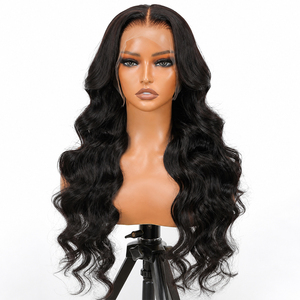 วิกผมแท้สีดำธรรมชาติแบบลอนคลื่น HD Lace Front Wig ผมนุ่มลอนเต็ม  พร้อมผมไลน์ที่ถอนมาแล้ว สำหรับการสั่งซื้อจำนวนมาก - Product Image 6