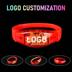 라이트 업 LED 손목 밴드 사용자 정의 사운드 활성화 LED 라이트 팔찌 콘서트 - Product Image 5