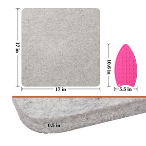 Tapis de pressage pour quilting Betta 24" x 17" en 100% laine, gris écologique 9" x 9" d'épaisseur 0,5 pouce pour le quilting et le repassage - Product Image 1