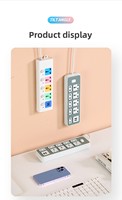 Prise de courant universelle 10A avec interrupteur électrique, 4 prises et 2 ports USB Type-C, rallonge multiprise pour la maison et le bureau