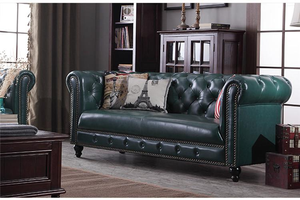 Nhà Máy Trực Tiếp Bán Chesterfield Nút Tufted Sofa Rắn Gỗ Da Đệm Cho Phòng Khách Câu Lạc Bộ Đêm - Product Image 4