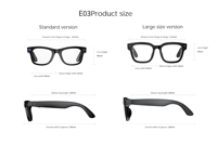 Lunettes Intelligentes IA E03 Haute Qualité avec Caméra 800W 1080P, Assistant IA, Traduction, Contrôle Tactile et Verres Photochromiques