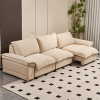 Canapé-lit 3 places modulaire rétractable en tissu confortable, design moderne multifonctionnel avec rangement en mousse pour salon intérieur