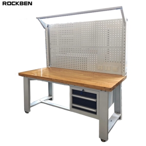 Banc de travail mécanique en acier ROCKBEN avec tiroirs, table de travail ESD robuste, armoire métallique d'atelier, atelier électronique - Product Image 1