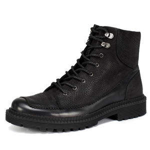 Bottes d'hiver durables en cuir Oxford imperméables avec semelle extérieure en caoutchouc antidérapante et doublure chaude pour hommes, pour usage extérieur - Product Image 1