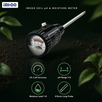 IMHOO ZD-06 Testeur d'humidité et de pH du sol, sonde longue de 295 mm, analogique, pour jardin, serre, ODM, CE, étanche
