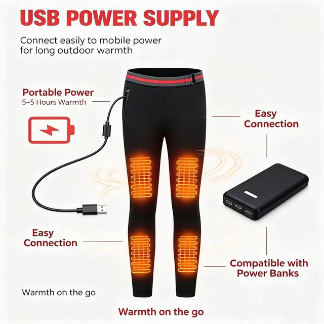 Best Windproof Waterproof 8 Heating Zones USB Rechargeable Remote Control MEN/WOMEN Thermal Electric Heating Pants Energy Saving