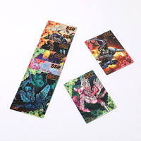 Boîte de collection de cartes à collectionner rectangulaires personnalisées à thème anime, avec effets laser, sur le thème des dinosaures, des animaux et des guerriers mecha, en boîte surprise