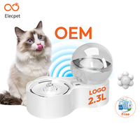 Fontanella d'Acqua a Gravità Elecpet per Animali Domestici, Distributore d'Acqua Trasparente con Circolazione Visibile per Gatti e Cani