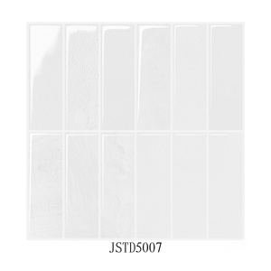 Lámina de Mosaico Autoadhesiva Blanca, Adhesivo Decorativo para Pared, Fácil de Instalar, Resistente al Agua, para Cocina y Baño, 300x300mm - Product Image 2