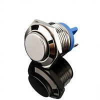 Interrupteur à bouton-poussoir arqué 16 mm étanche à bornes momentanées IP65, électronique, en plastique, pour véhicule et appareils électroménagers, 12 V, 1NO, 250 VAC
