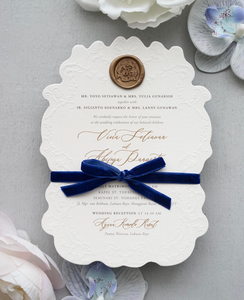 Enveloppe de luxe élégante <span class=keywords><strong>avec</strong></span> illustration, papier fait main, invitations de <span class=keywords><strong>mariage</strong></span> en typographie, carte de menu texturée en relief - Product Image 4