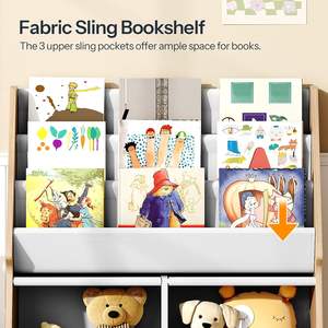 Ensemble organisateur d'étagère et de rangement de jouets pour enfants, rangement pour livres d'enfants, <span class=keywords><strong>présentoir</strong></span> de bibliothèque, étagère pour enfants - Product Image 6