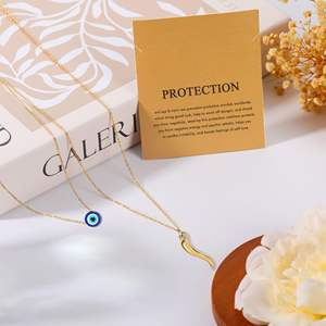 Nueva moda 18K chapado en oro cuerno <span class=keywords><strong>de</strong></span> toro colgante <span class=keywords><strong>de</strong></span> acero inoxidable mal <span class=keywords><strong>de</strong></span> ojo encanto joyería <span class=keywords><strong>de</strong></span> moda Collar <span class=keywords><strong>para</strong></span> <span class=keywords><strong>mujer</strong></span> - Product Image 2