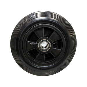 Fabrikdirekt <span class=keywords><strong>10</strong></span> Zoll solide Gummiräder Schwerlast industrielle seitlich befestigte Rollen - Product Image 1