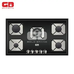 Built In Tempered Glass 5 Burner 900MM Gas Cooktops For Kitchen Cooking