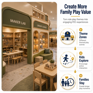 Attrezzature Commerciali per Parchi Giochi al Coperto: Mini Città Morbida con Caffetteria, Clinica e Supermercato per Bambini (FEC) - Product Image 3