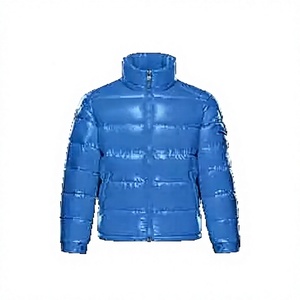 Doudoune d'hiver surdimensionnée personnalisée pour homme, coupe ample, avec fermeture éclair, imperméable, imprimée, épaisse, décontractée, noire, avec logo - Product Image 2