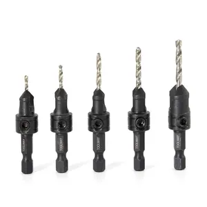 7 cái 3-10 mét Counter Bore vít countersink khoan Bit Set Công cụ chế biến gỗ HSS countersink khoan Bit Set