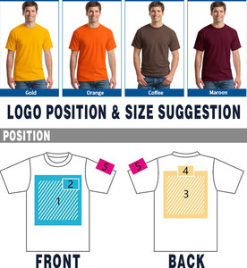 Camiseta lisa con logotipo de impresión de transferencia de calor personalizada de Color sólido, camisetas 100% de algodón en blanco para hombre con patrones personalizados - Product Image 4