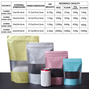 Bolsa colorida con cremallera de pie con ventana transparente Bolsa de embalaje de lámina mate para alimentos Snacks Candy Cookies - Product Image 3