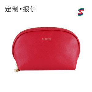 Sac cosmétique en cuir PU en forme de coquille à rayures, personnalisé pour femmes, vente en gros d'usine, sac de maquillage promotionnel mignon en forme de coquille - Product Image 4
