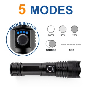 Xhp50 Mạnh Mẽ <span class=keywords><strong>LED</strong></span> <span class=keywords><strong>Zoom</strong></span> Đèn Pin Hợp Kim Nhôm Chống Thấm Nước Chiến Thuật <span class=keywords><strong>Torch</strong></span> Cho Ngoài Trời Khẩn Cấp Săn Bắn Đèn Pin Ngọn Đuốc - Product Image 4