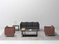 Canapé de bureau en cuir PU, tissu confortable, moderne, ensemble de canapé en ligne pour espace réception, offre spéciale
