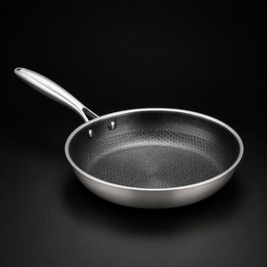 Poêle nid d'abeille professionnelle en acier inoxydable 410, 24-30 cm, pour cuisine, friture, steaks et sauteuses - Product Image 1