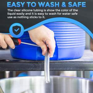 Chengda ท่อซิลิโคนเกรดอาหาร1/4 "id x <span class=keywords><strong>3</strong></span>/8" OD อุณหภูมิสูงความยาว50ft ชัดเจนสำหรับการผลิตไวน์ที่บ้านทำเบียร์ - Product Image 5