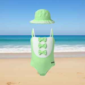 Costume intero HDJ con dettaglio fiocco verde menta taglia 1/2 2/3 3/4 4/5 per ragazze - Product Image 2