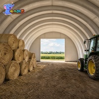 Abri de stockage agricole gonflable à grande portée, transparent, pour balles de foin et équipements agricoles